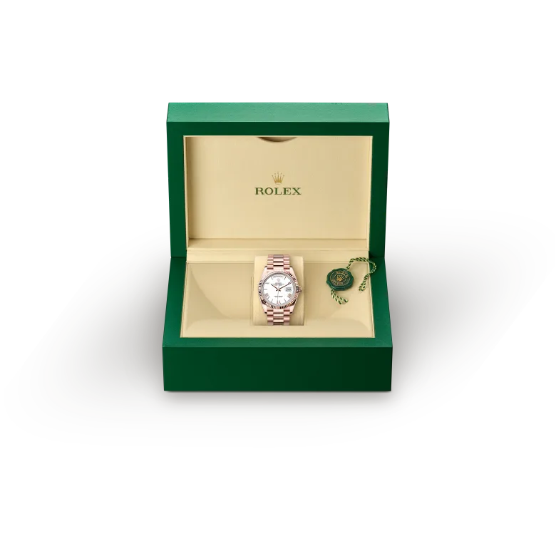 Rolex Day-Date in 18 ct Everose gold, M128235-0070 - Emperor Watch & Jewellery Ltd