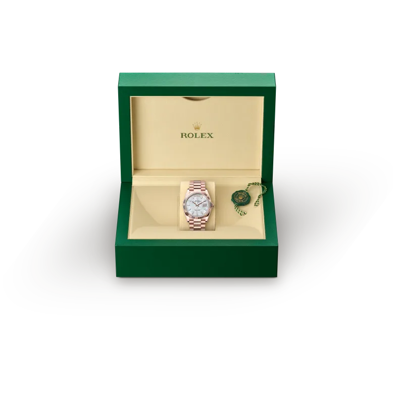 Rolex Day-Date in 18 ct Everose gold, M128235-0078 - Emperor Watch & Jewellery Ltd