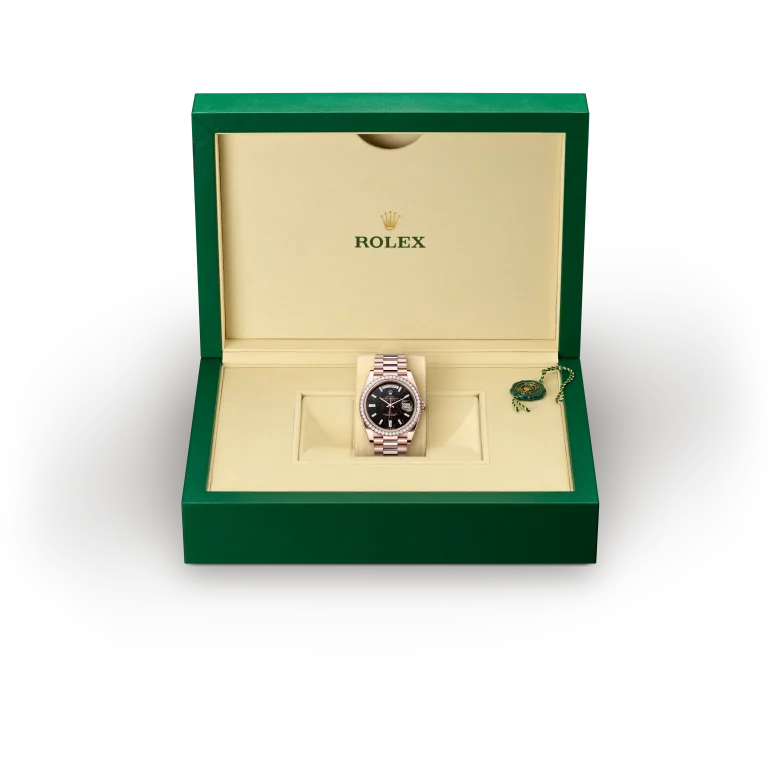 Rolex Day-Date in 18 ct Everose gold, M228345RBR-0016 - Emperor Watch & Jewellery Ltd