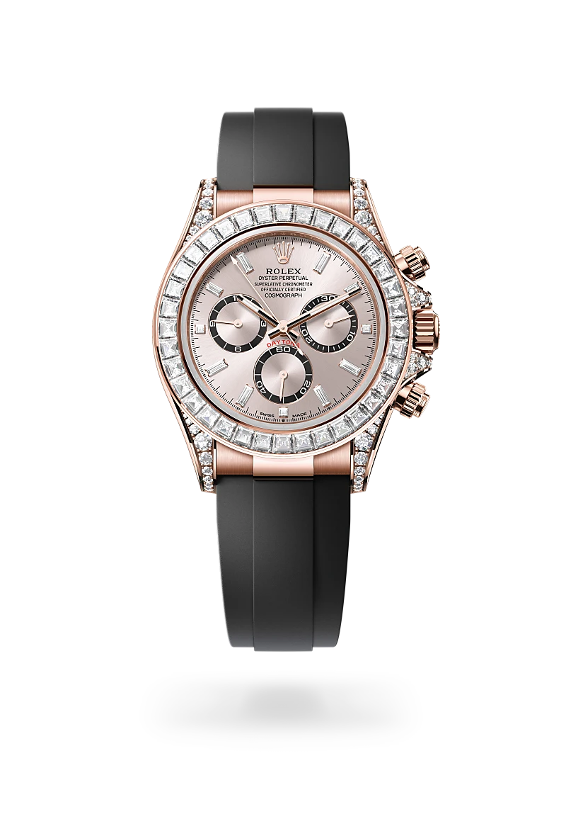 Rolex Cosmograph Daytona in 18 ct Everose gold with lugs set with diamonds - Emperor Watch & Jewellery Singapore