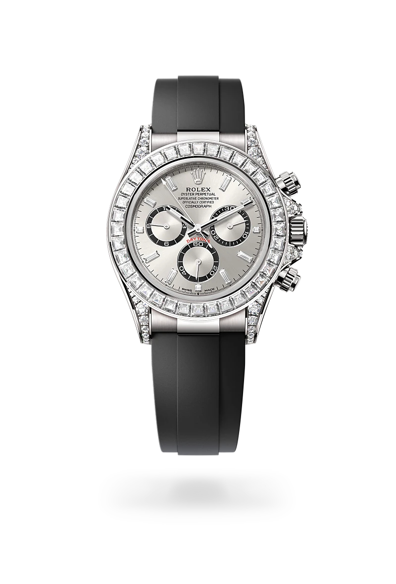 Rolex Cosmograph Daytona in 18 ct white gold with lugs set with diamonds - Emperor Watch & Jewellery Singapore