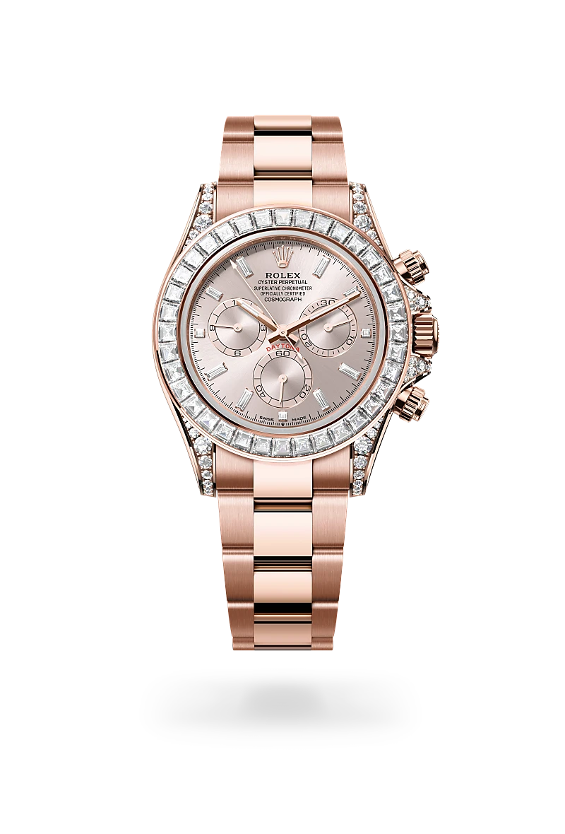 Rolex Cosmograph Daytona in 18 ct Everose gold with lugs set with diamonds - Emperor Watch & Jewellery Singapore