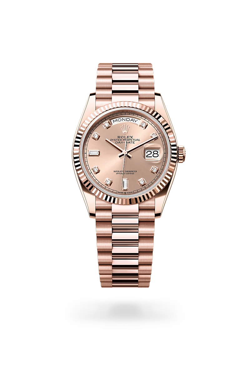 Rolex Day-Date in 18 ct Everose gold, M128235-0009 - Emperor Watch & Jewellery Ltd