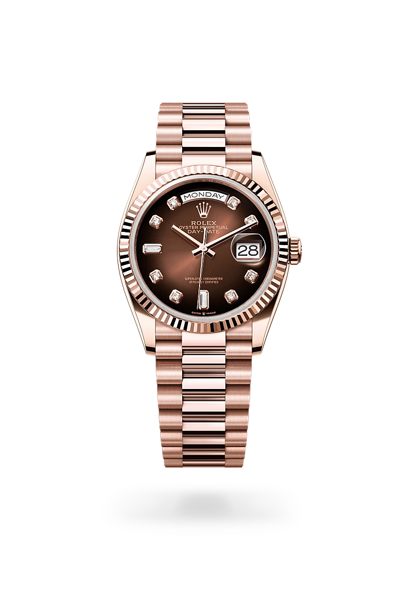 Rolex Day-Date in 18 ct Everose gold, M128235-0037 - Emperor Watch & Jewellery Ltd