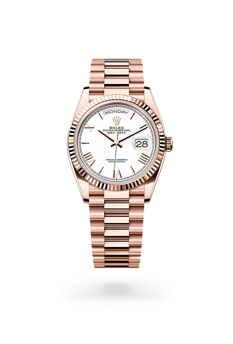 Rolex Day-Date in 18 ct Everose gold, M128235-0070 - Emperor Watch & Jewellery Ltd