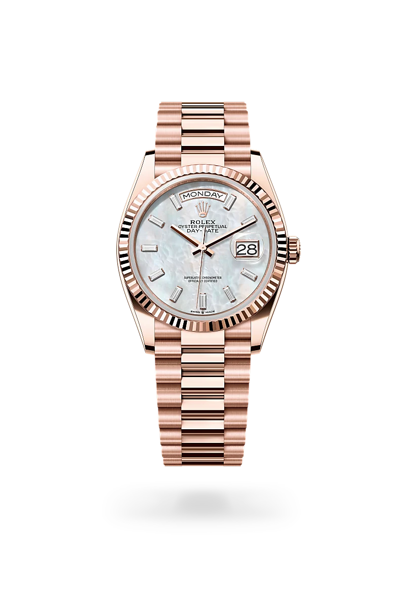 Rolex Day-Date in 18 ct Everose gold, M128235-0078 - Emperor Watch & Jewellery Ltd