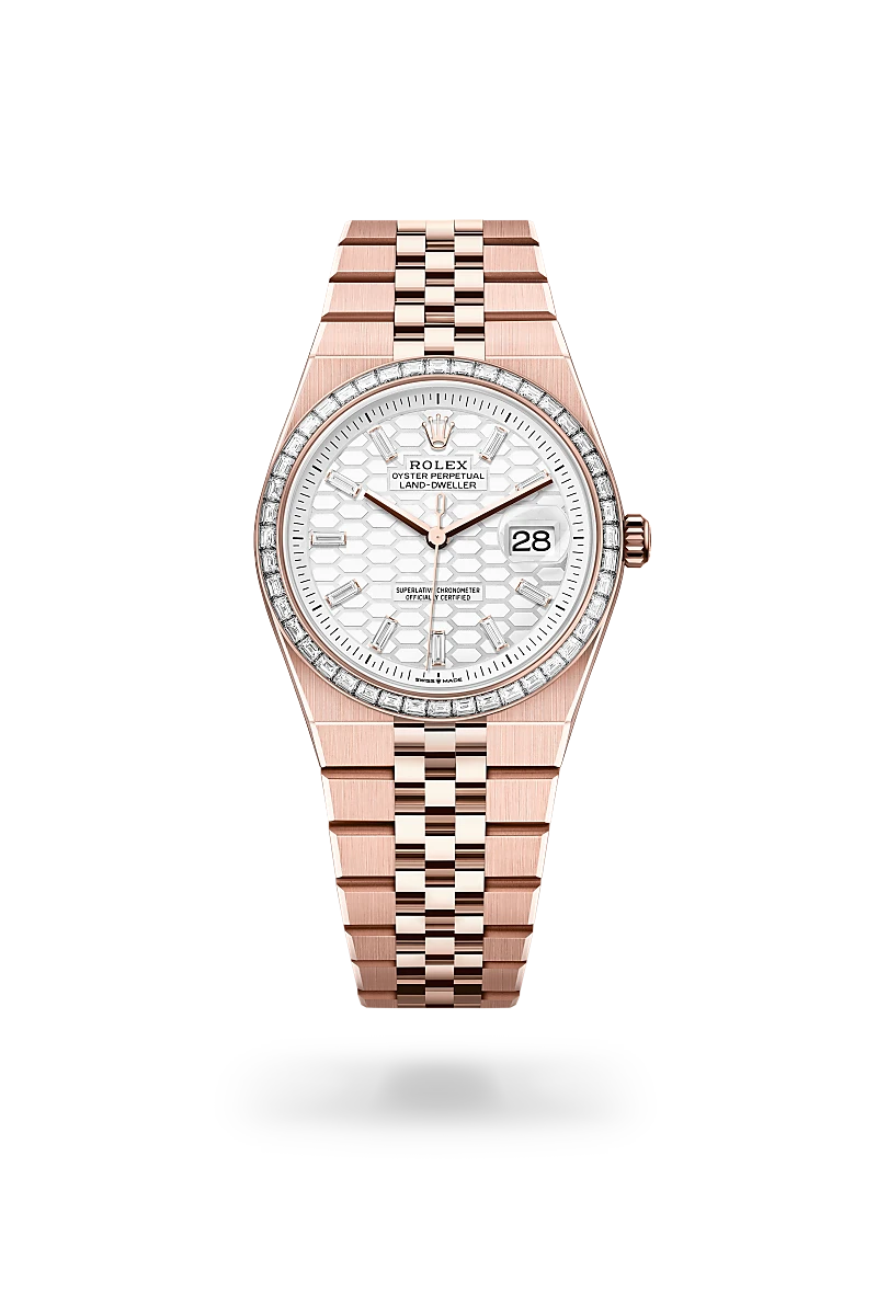 Rolex Land-Dweller in 18 ct Everose gold, M127285TBR-0002 - Emperor Watch & Jewellery Singapore