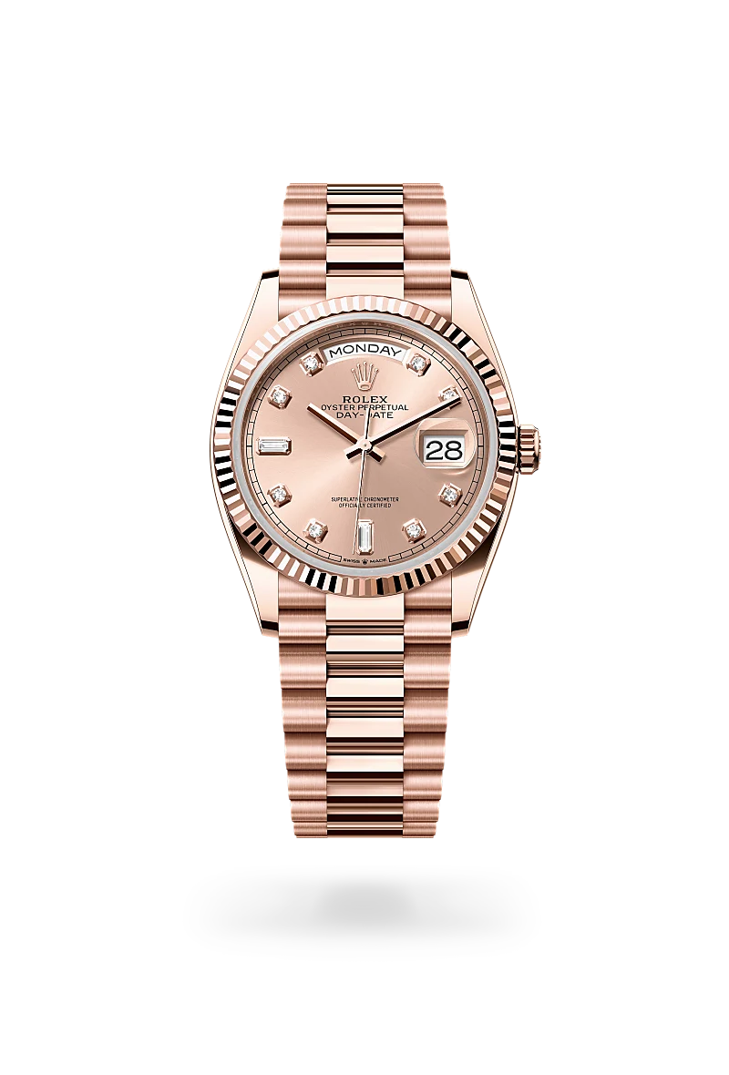 Rolex Day-Date in 18 ct Everose gold, M128235-0009 - Emperor Watch & Jewellery Singapore
