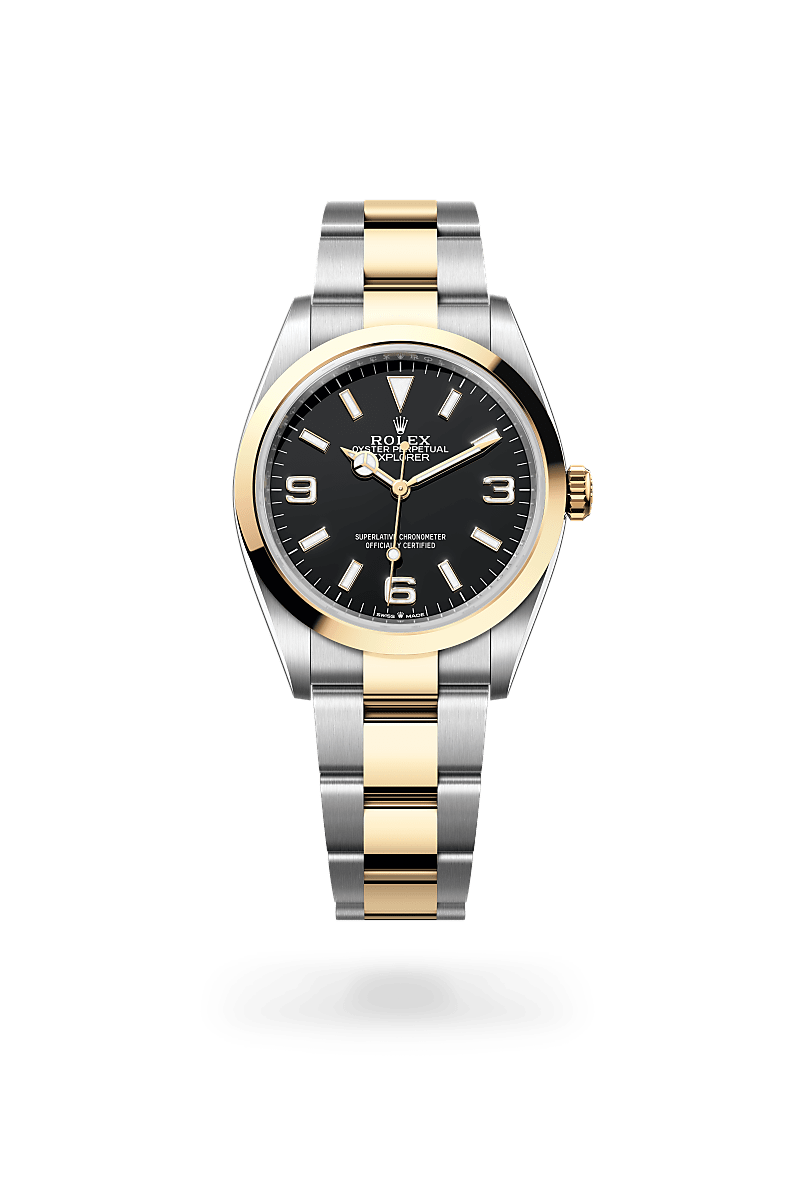 Rolex Explorer 36 Yellow Rolesor, M124273-0001 - Emperor Watch & Jewellery Singapore
