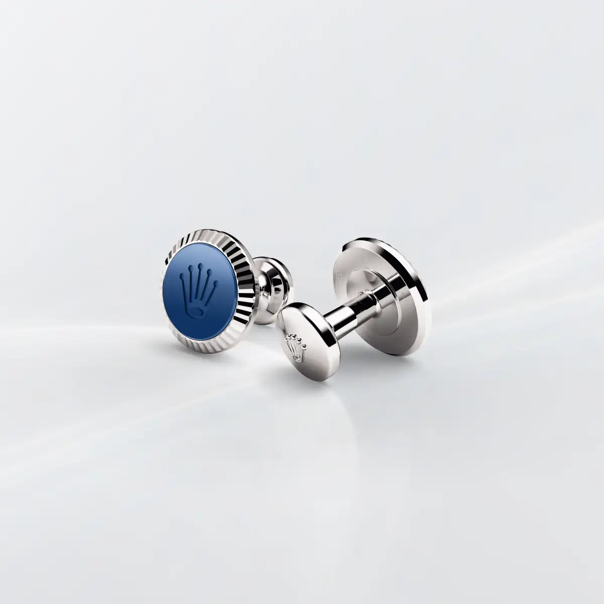Rolex 'Fluted' cufflinks, White gold, A1039 | Emperor Watch & Jewellery Singapore