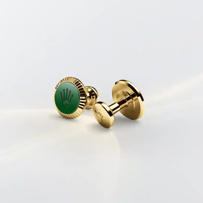 Rolex 'Fluted' cufflinks, Yellow gold, A1038 | Emperor Watch & Jewellery Singapore
