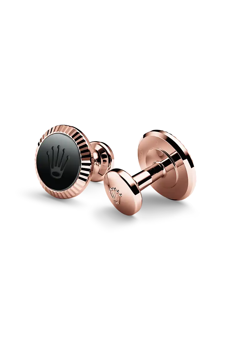 Rolex 'Fluted' cufflinks, Everose gold, A1035 | Emperor Watch & Jewellery Singapore