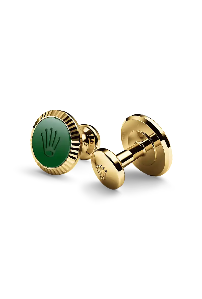 Rolex 'Fluted' cufflinks, Yellow gold, A1038 | Emperor Watch & Jewellery Singapore